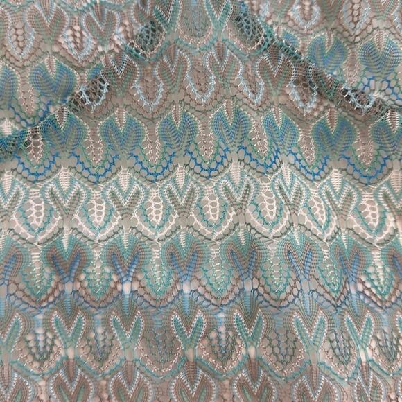 Wild Fable Crochet Summer Slip Dress Aqua Midi Sz M Y2K Style Beachy Coastal - Picture 8 of 12